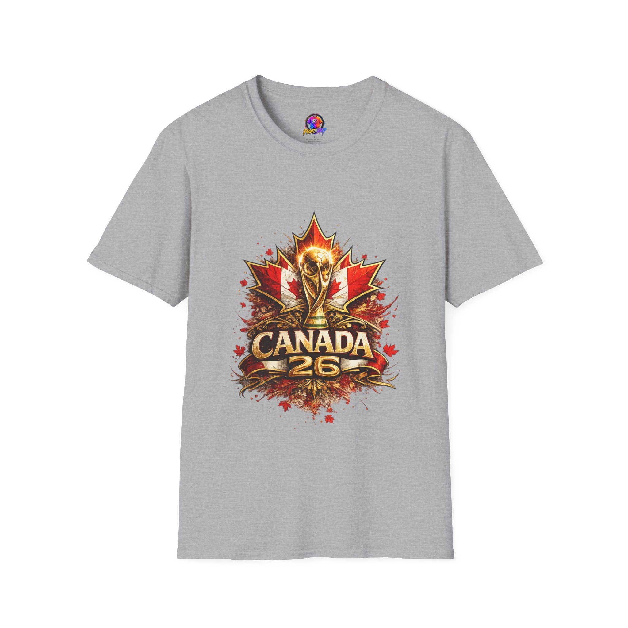 Canada World Cup T‑Shirt — Maple Leaf Soccer Trophy 26