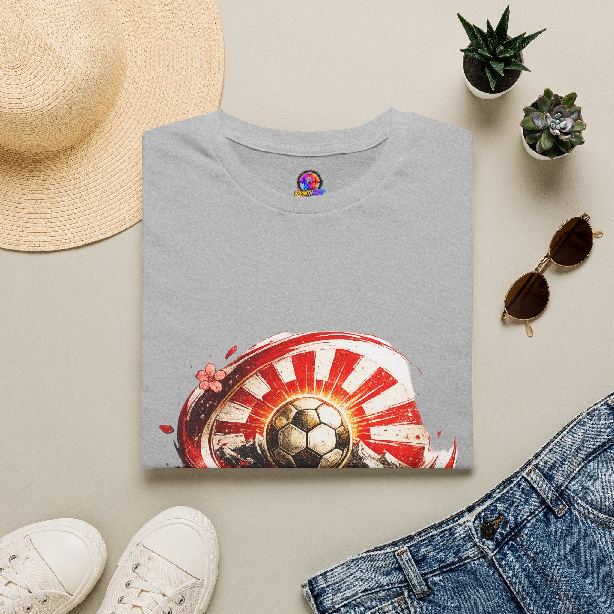 Japan Soccer T‑Shirt — Rising Sun Football Graphic