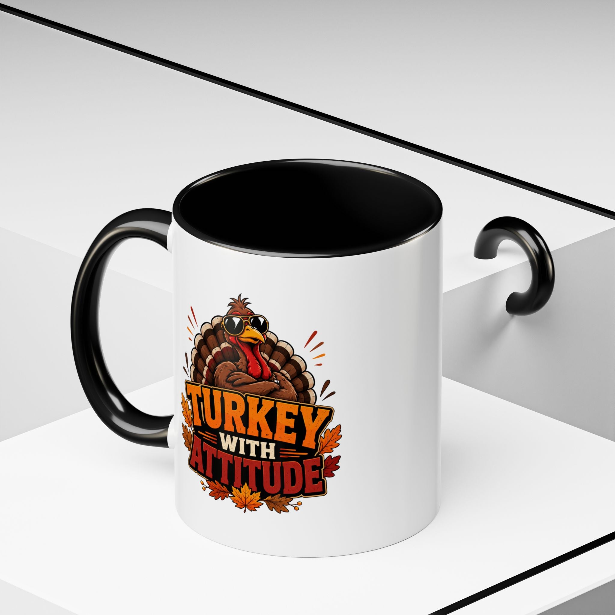Thanksgiving Mug Turkey With Attitude Coffee Mug — Funny Thanksgiving Accent Mug