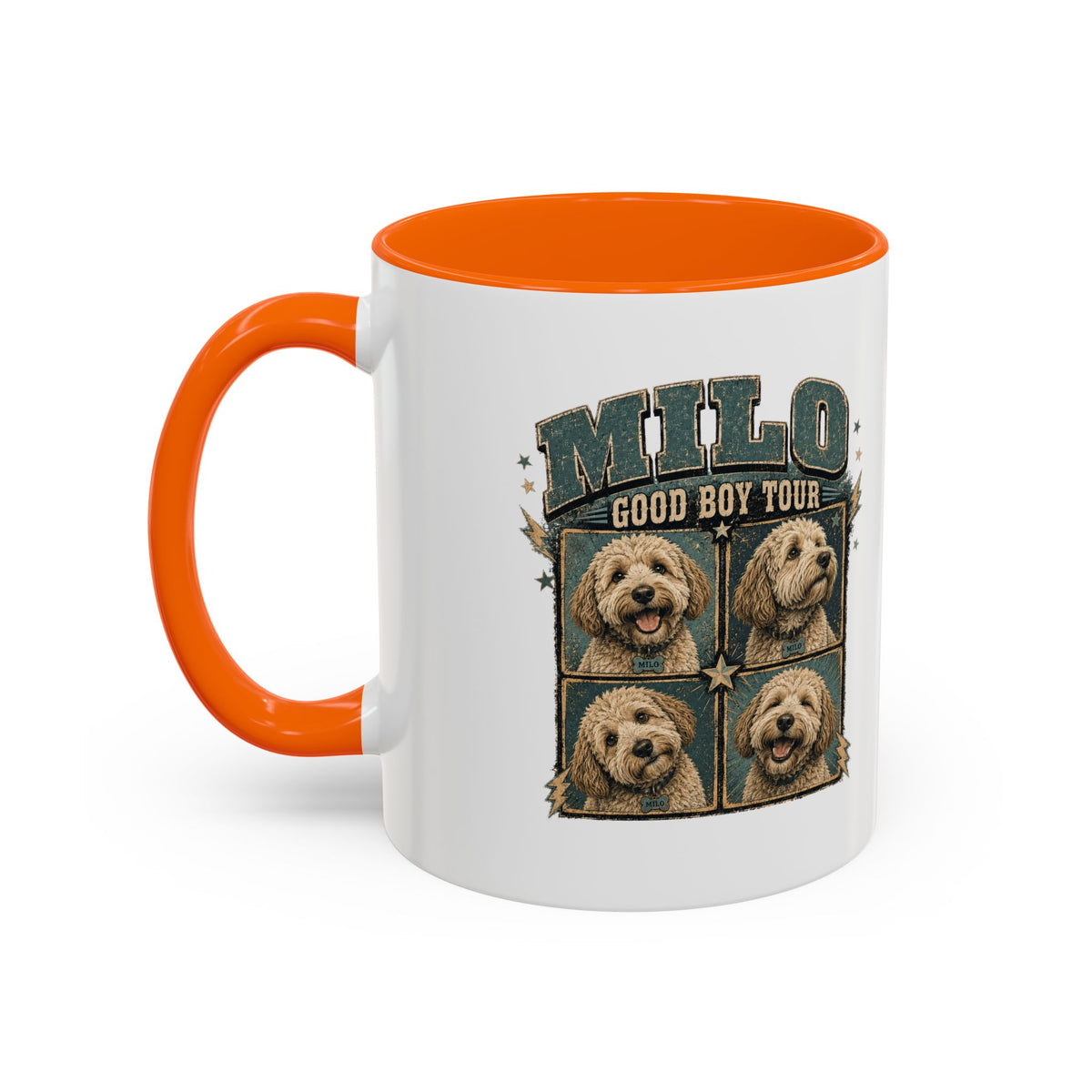 Milo Bailey Dog Dad Mom Milo 'Good Boy Tour' Accent Coffee Mug – Personalized Dog Photo Tribute