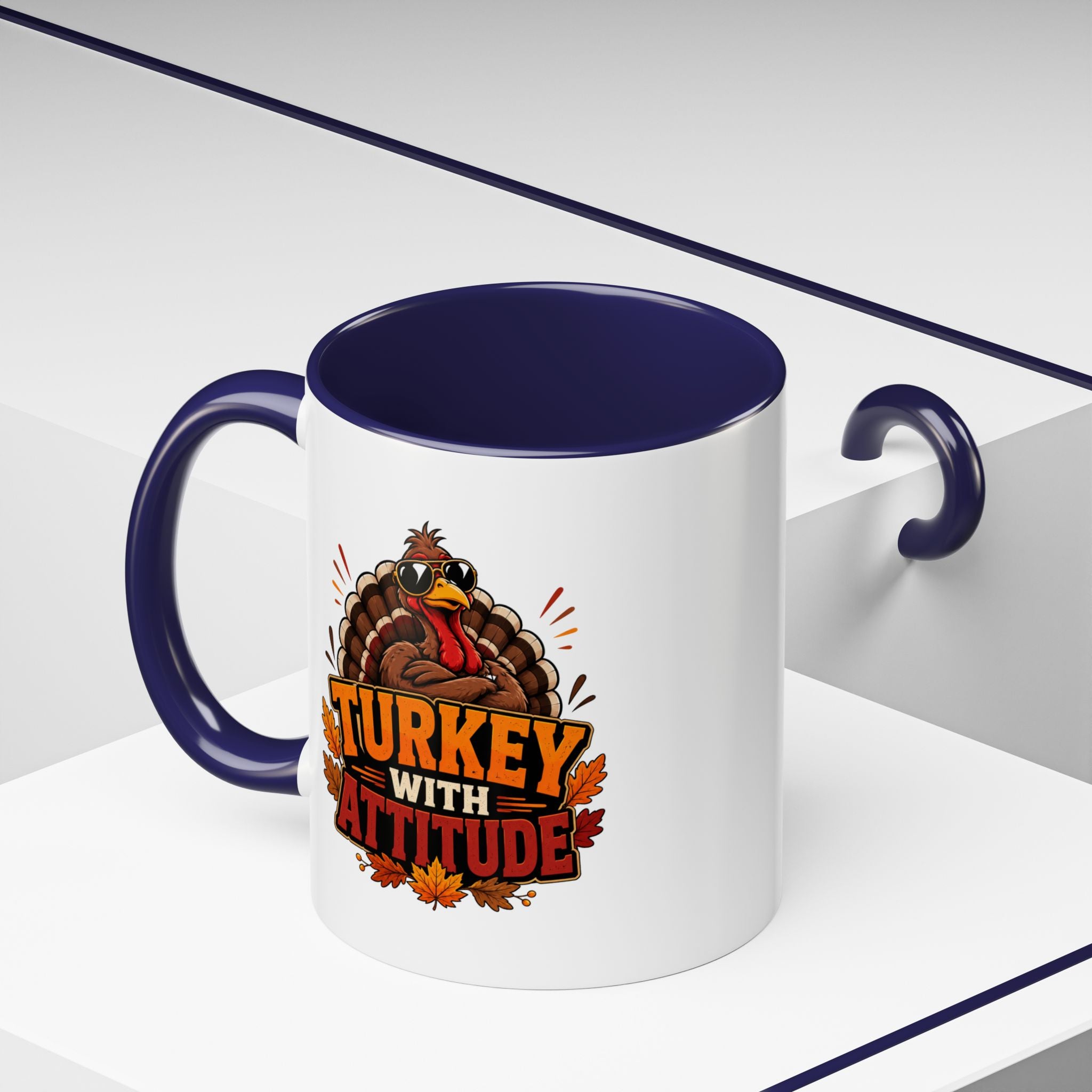 Thanksgiving Mug Turkey With Attitude Coffee Mug — Funny Thanksgiving Accent Mug