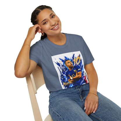 France Mbappé Soccer T-Shirt — #10 Blue Action Portrait Tee