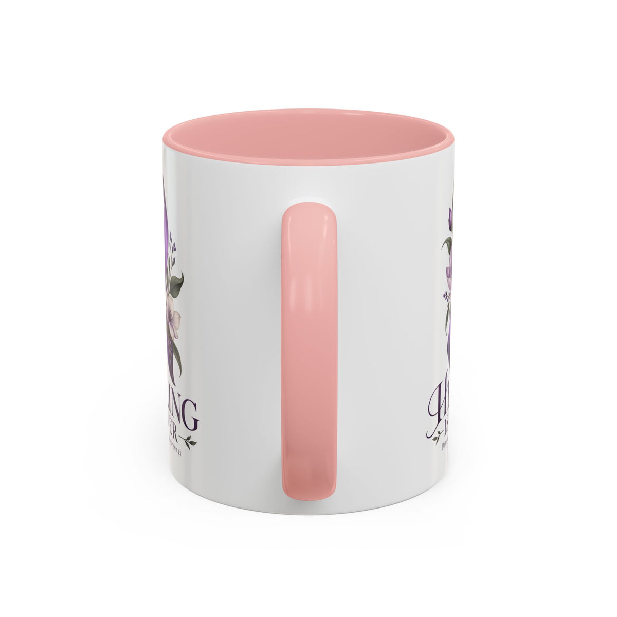 Healing Is Power Purple Ribbon Coffee Mug — Domestic Violence Awareness Accent Mug (11/15oz)