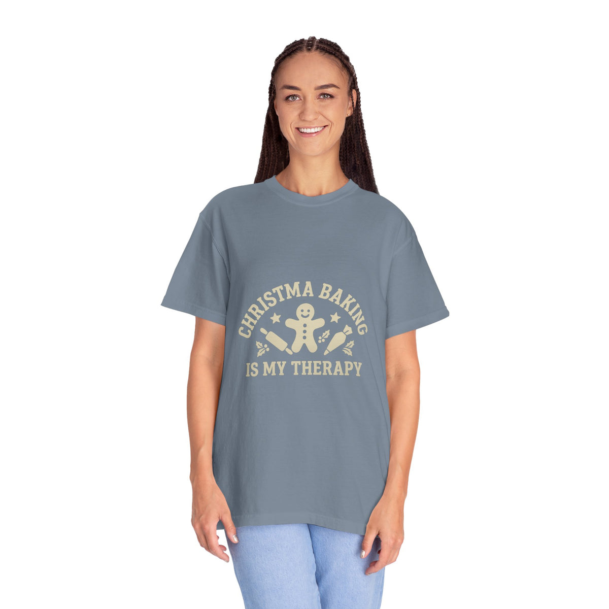 Christmas Baking T-Shirt — "Christmas Baking Is My Therapy" Gingerbread Holiday Tee- Trending Now - October 2026