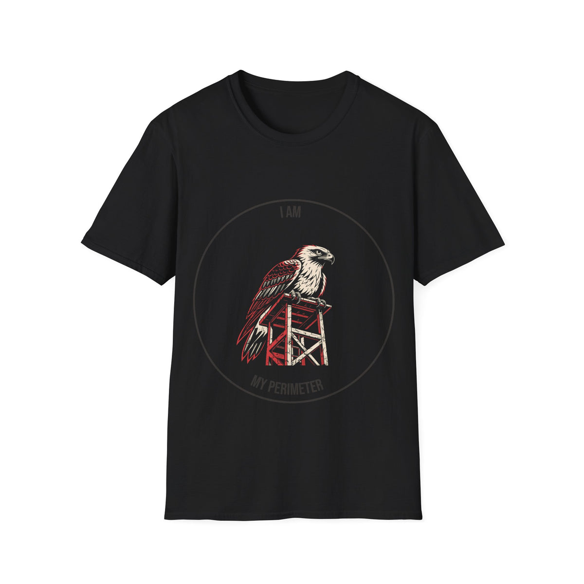 "I Am My Perimeter" Guard Tower Graphic Tee - Aesthetic Ironic Quote White T-Shirt - Trending Now - September 2026