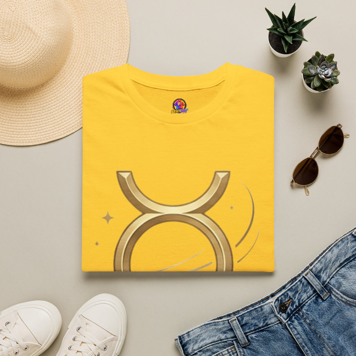 Gold Mercury Astrology Symbol Tee T-Shirt