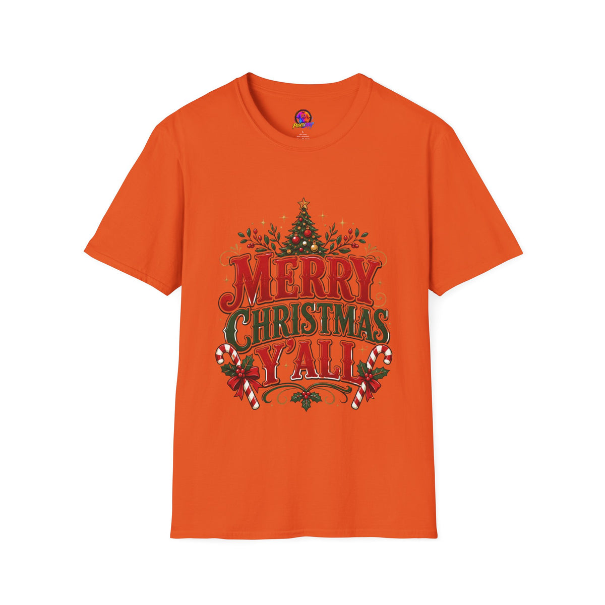 Merry Christmas Y'all T-Shirt — Festive Holiday Tree Tee