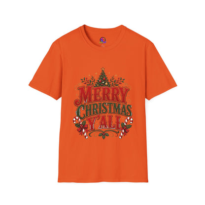 Merry Christmas Y'all T-Shirt — Festive Holiday Tree Tee