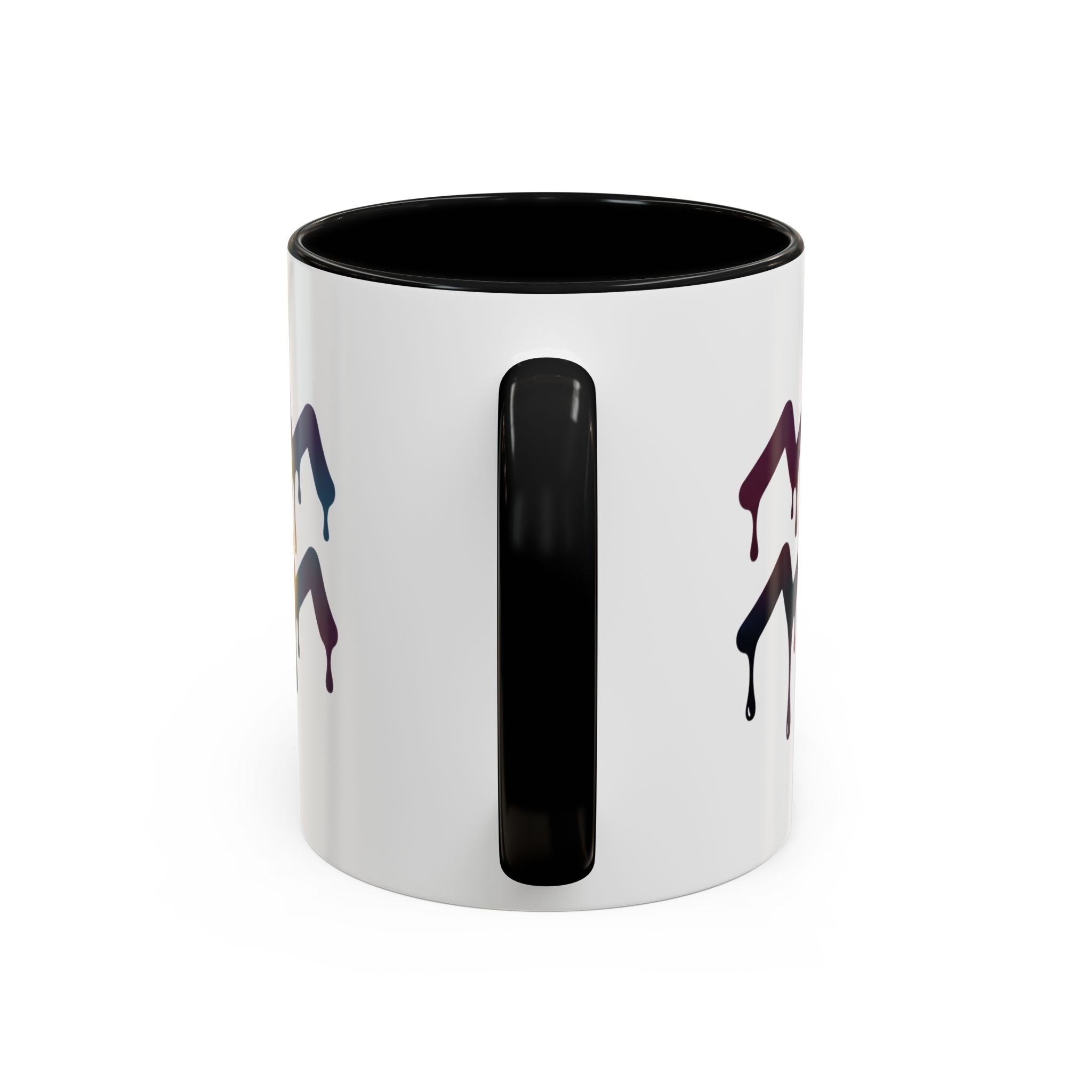Dripping Rainbow Chevron Accent Coffee Mug — Colorful Gradient Art