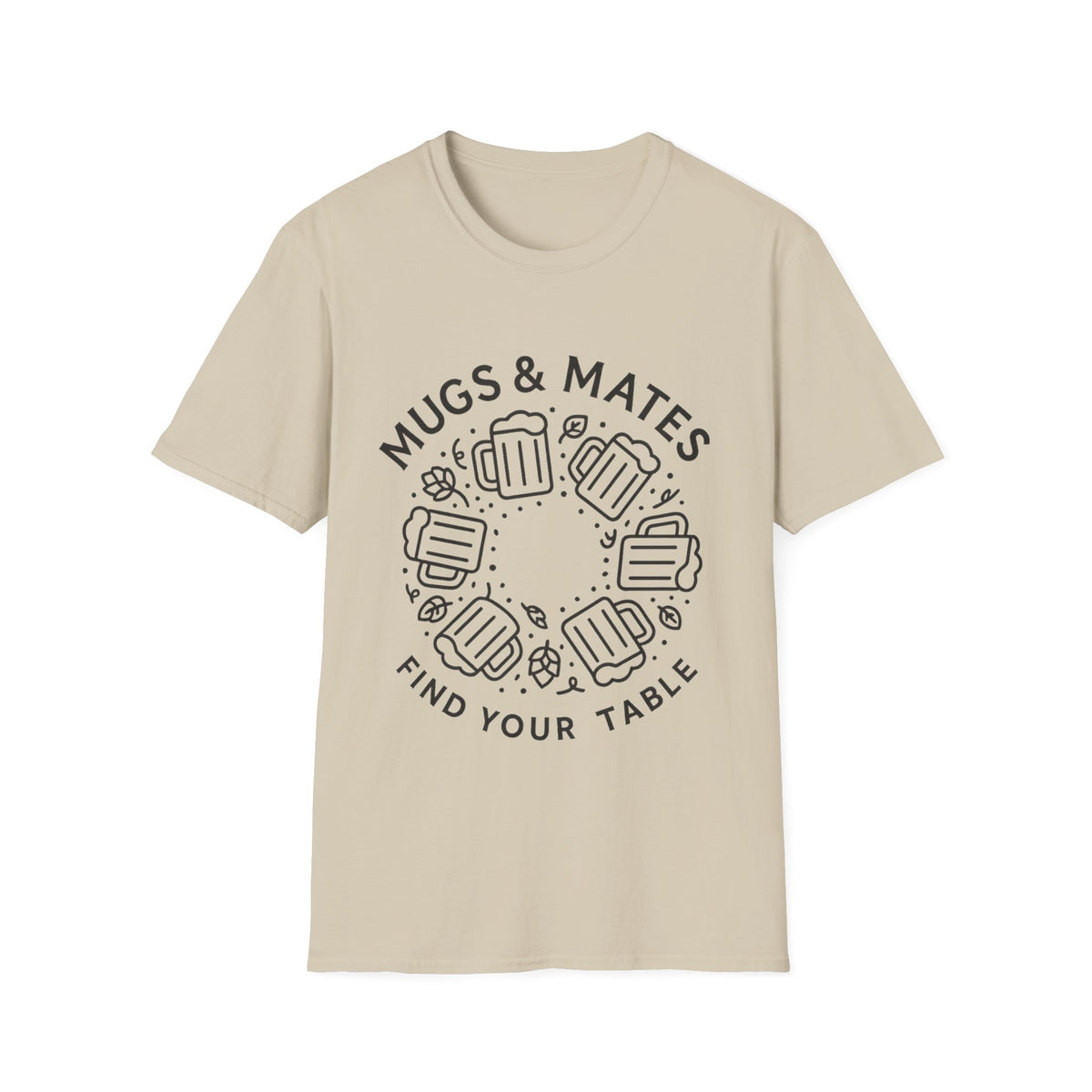 Mugs And Mates Minimalist Coffee Wreath T-Shirt, Cute Cafe Friendship Graphic Tee - Trending Now - September 2026