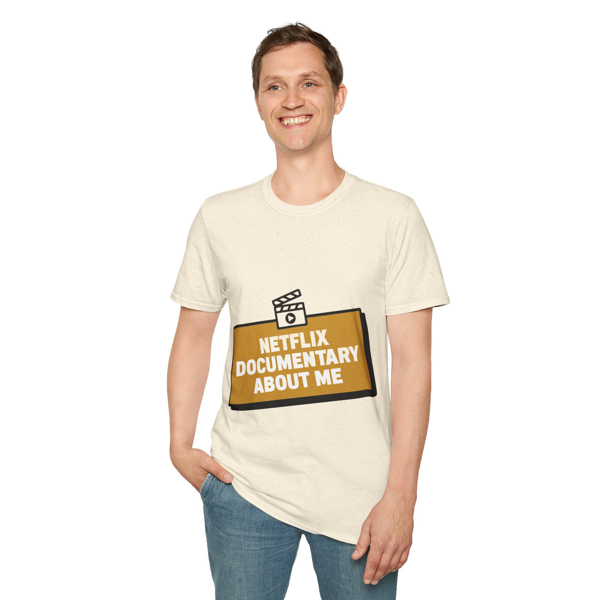 Netflix Documentary About Me Gold Block Badge T-Shirt - Funny Sarcastic Pop Culture Tee - Trending Now - September 2026