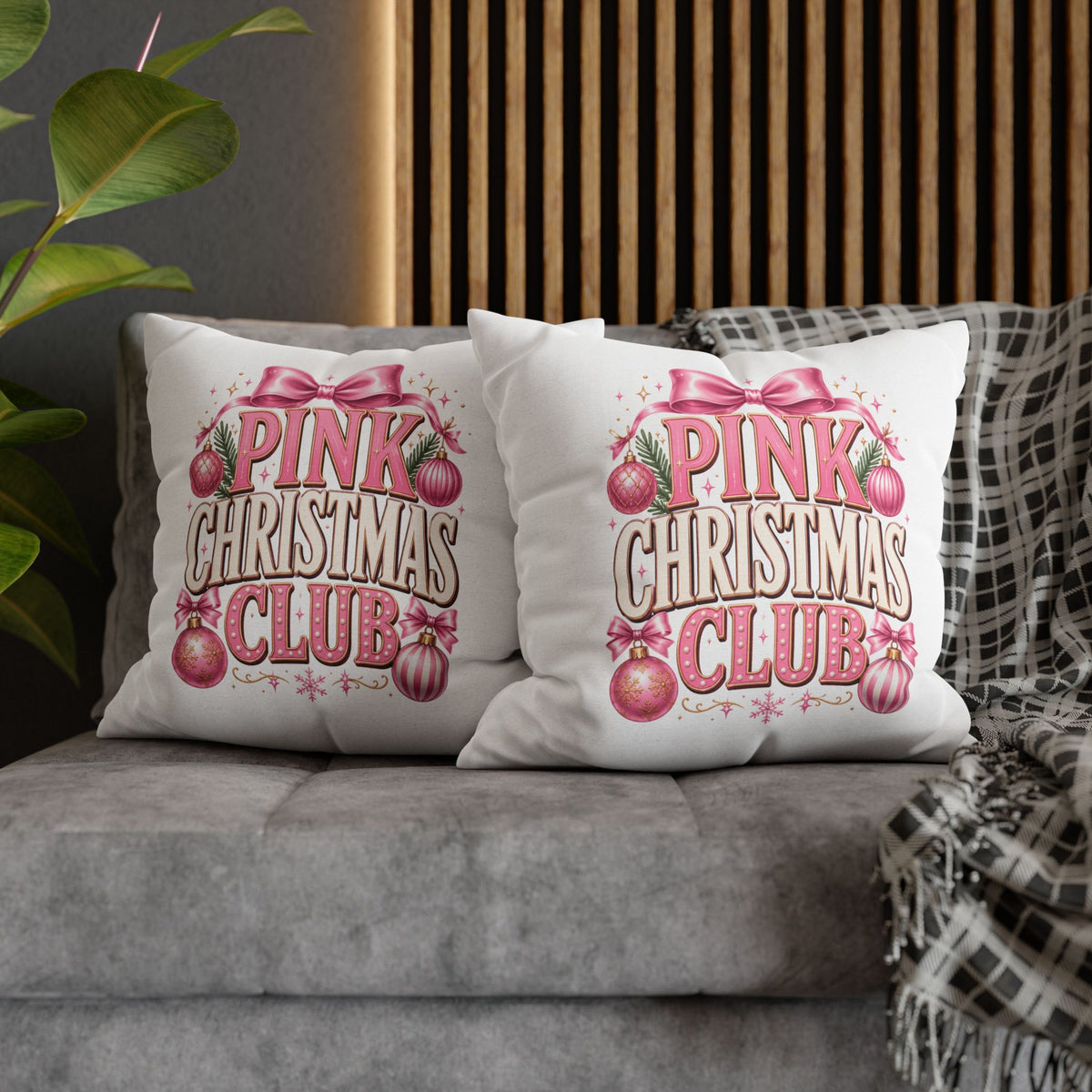Christmas Pink Christmas Club Holiday Pillowcase