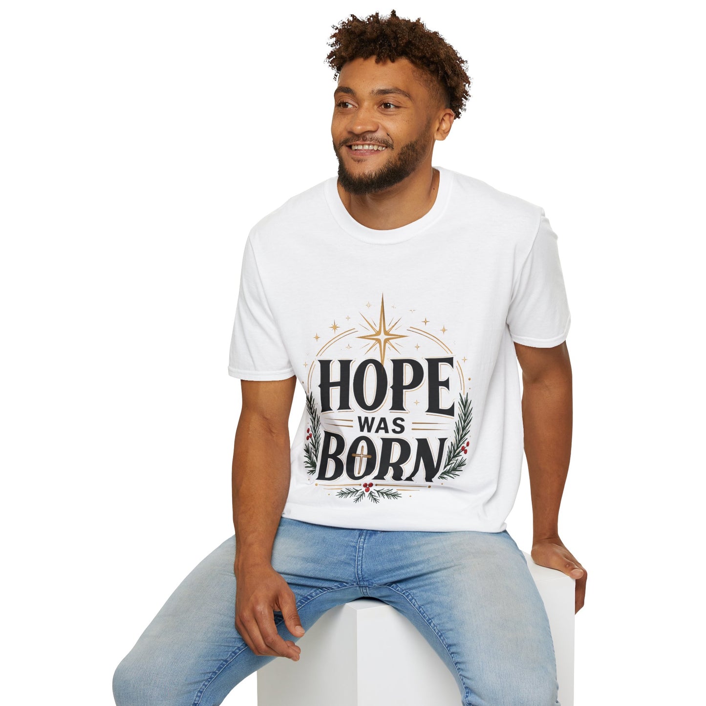 Hope Was Born T‑Shirt — Christmas Nativity Star Holiday Tee