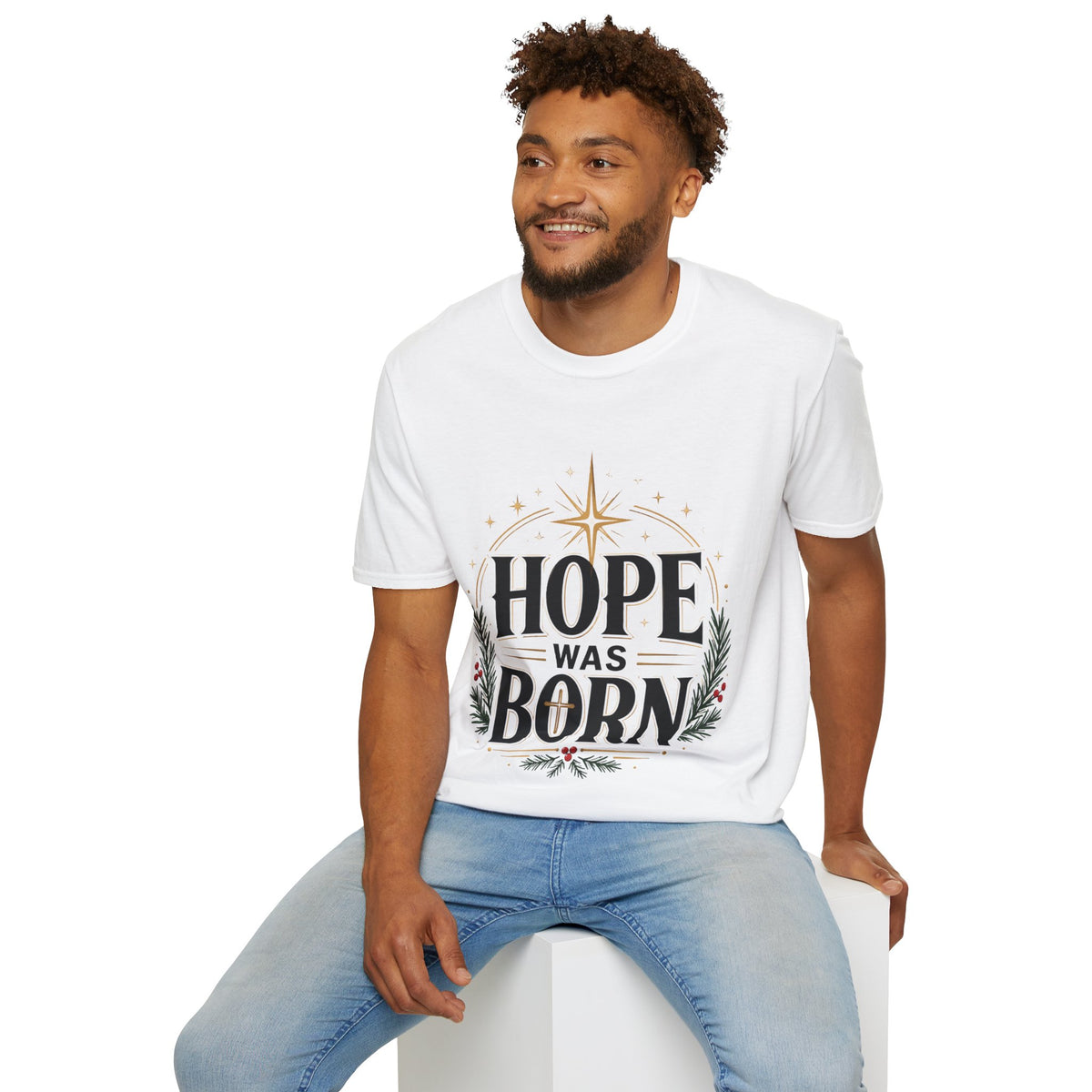 Hope Was Born T‑Shirt — Christmas Nativity Star Holiday Tee