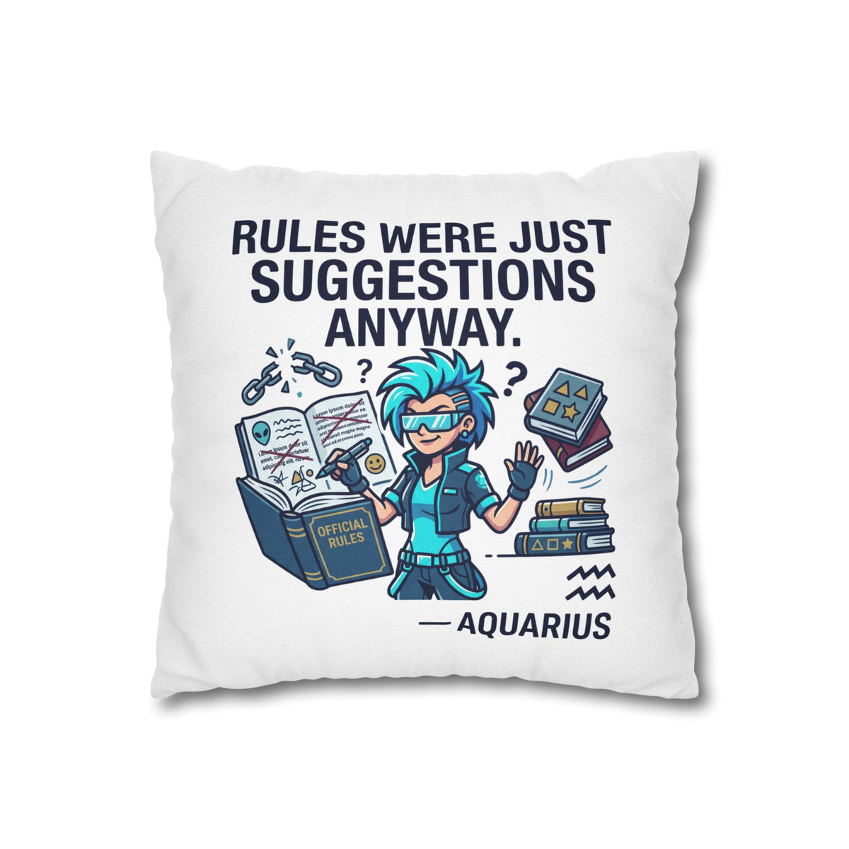 Aquarius Zodiac Spun Polyester Square Pillowcase