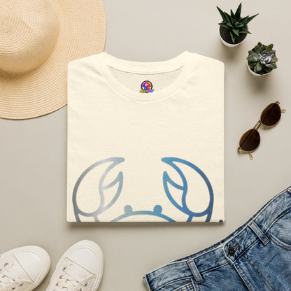 Crab Graphic T-Shirt — Coastal Blue Minimalist Beach Tee