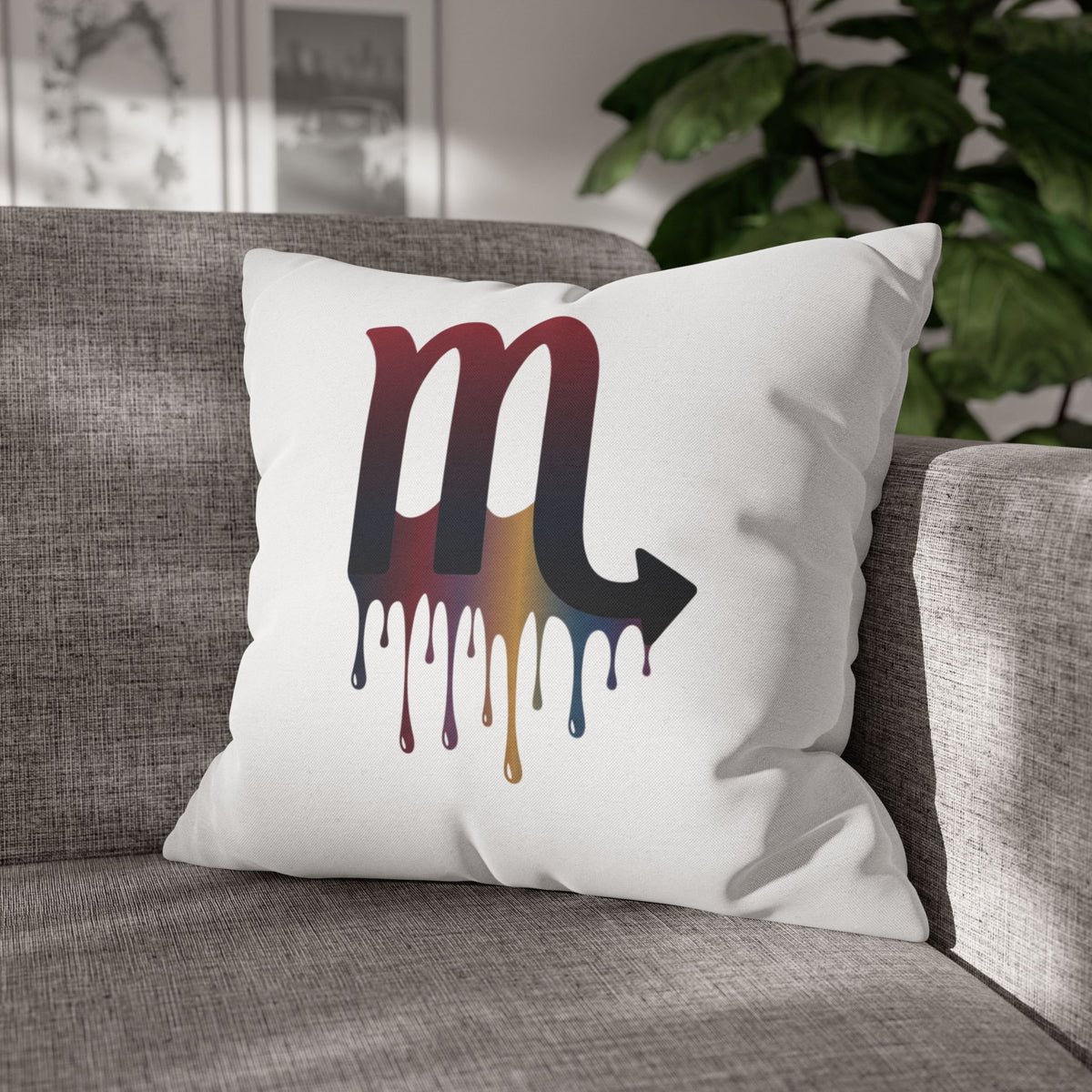 Dripping Scorpio Zodiac Pillowcase — Astrology Sign Decorative Throw Pillow