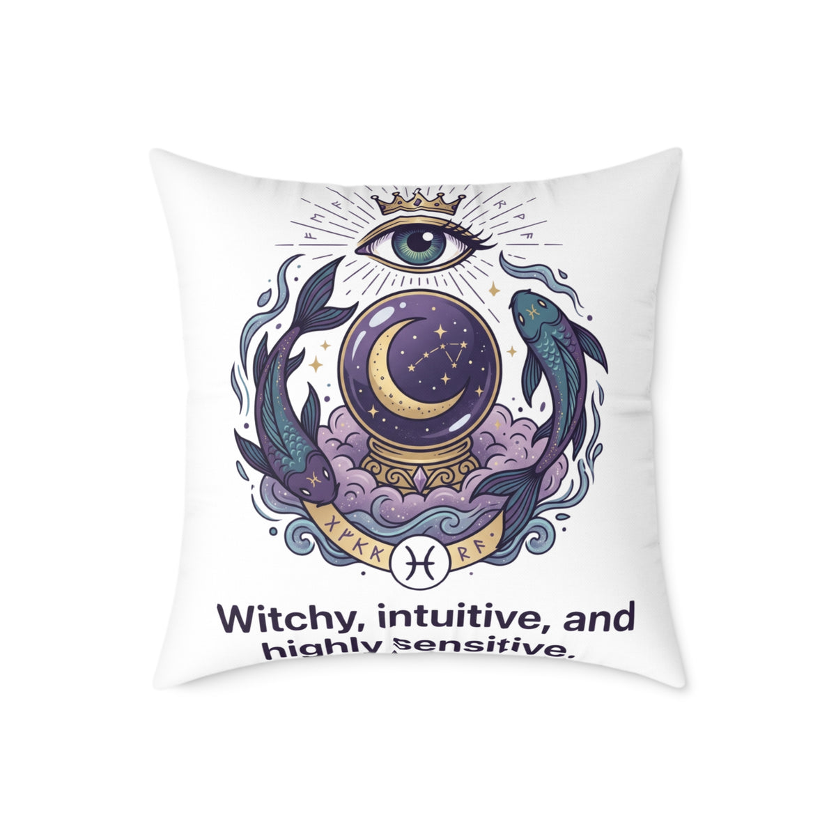Pisces Zodiac Highly Sensitive And Intuitive Square Poly Canvas Pillow