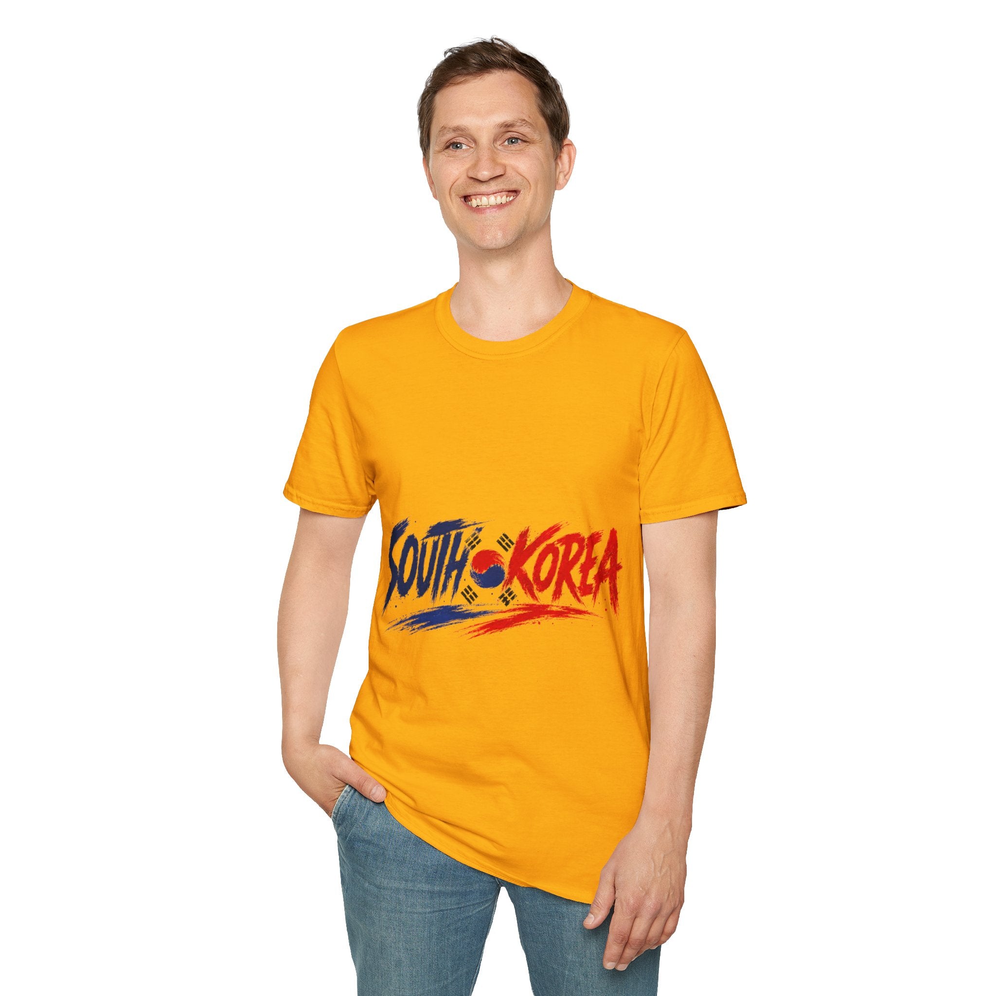 South Korea Flag Brushstroke T-Shirt — Patriotic Korean Travel Tee
