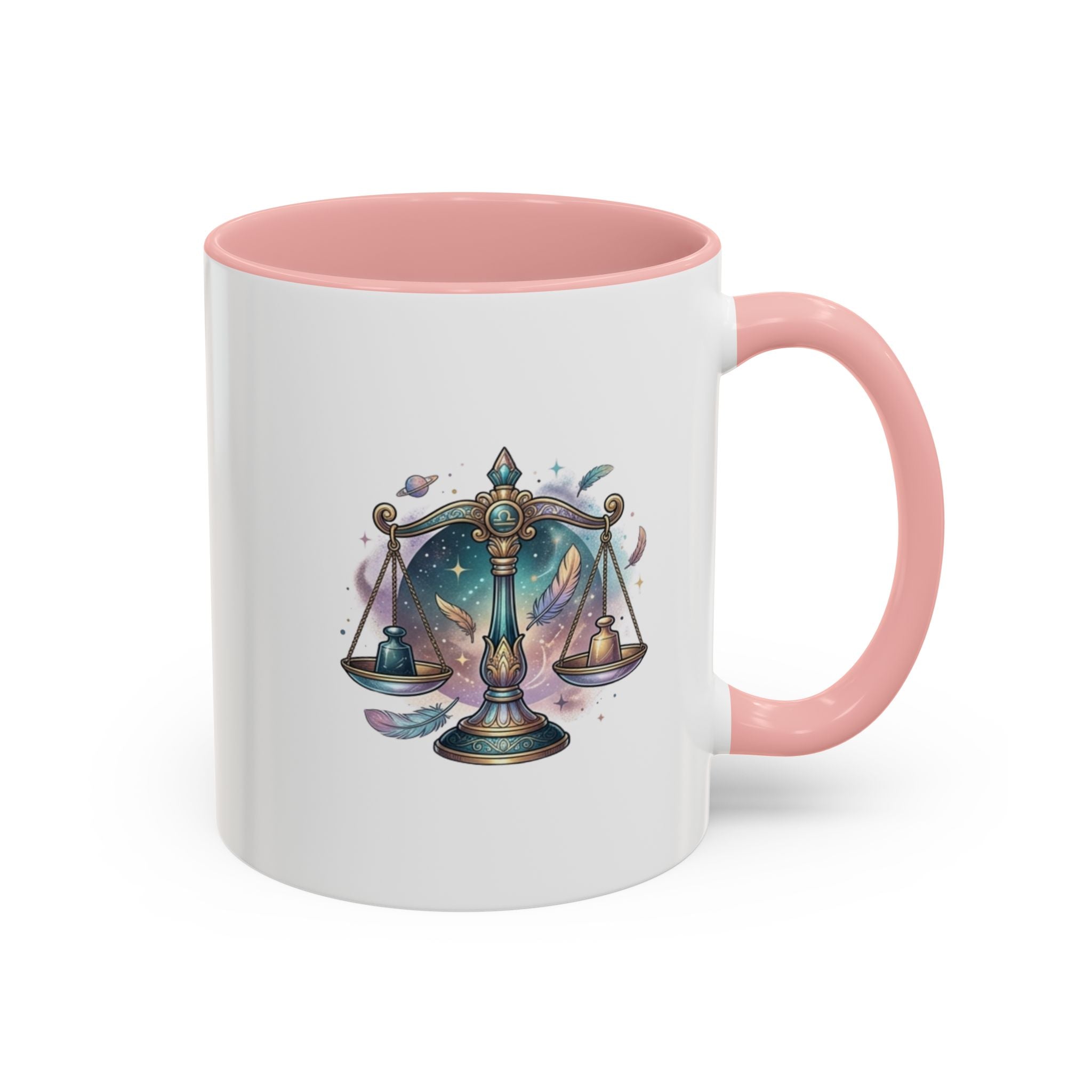 Libra Zodiac Scales Accent Coffee Mug — Astrology Constellation Gift