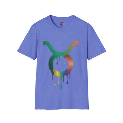 Taurus Drip Graphic Tee — Rainbow Zodiac Bull Shirt