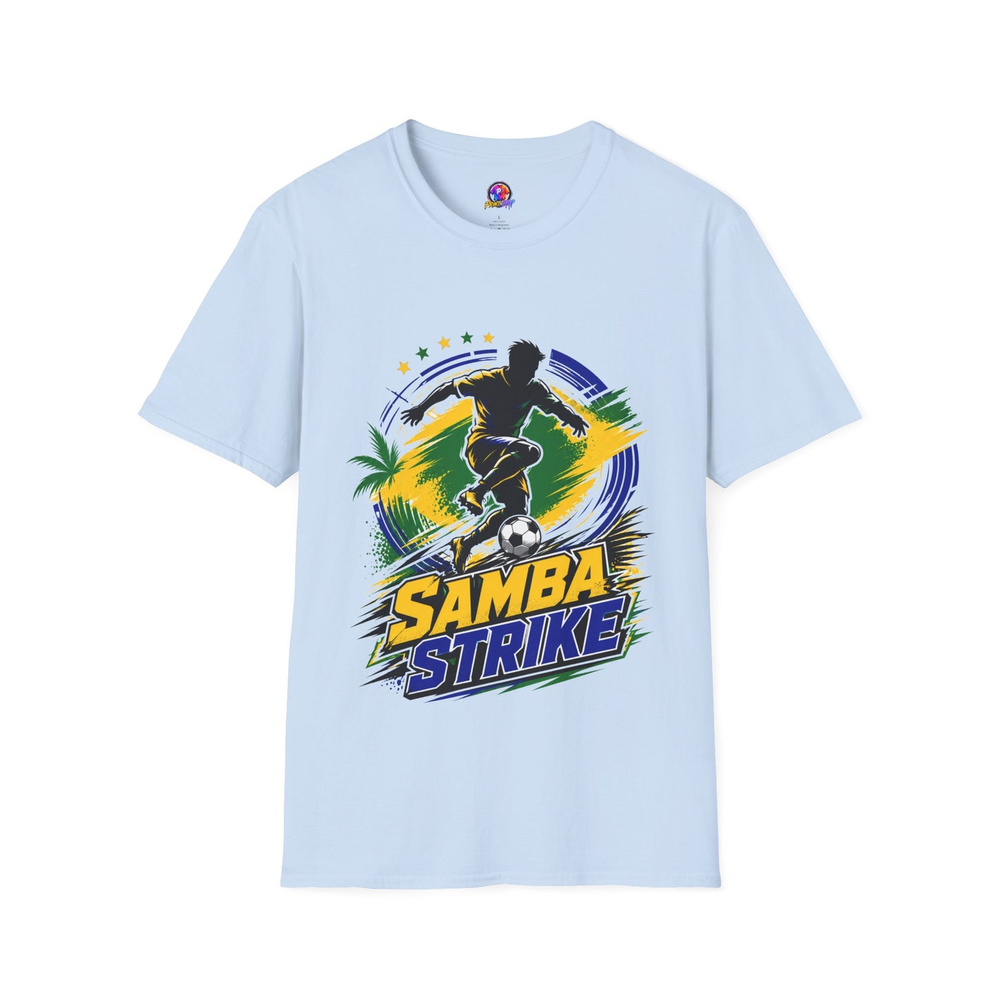 Brazil  Samba Strike Soccer T-Shirt — Brazilian Football Player Graphic Tee