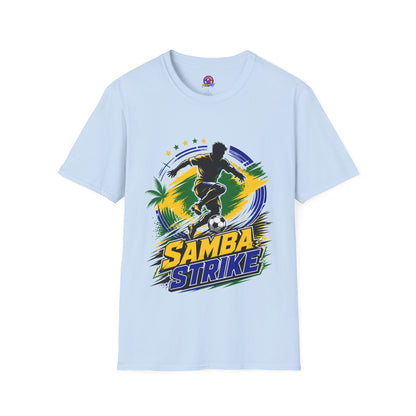 Brazil  Samba Strike Soccer T-Shirt — Brazilian Football Player Graphic Tee