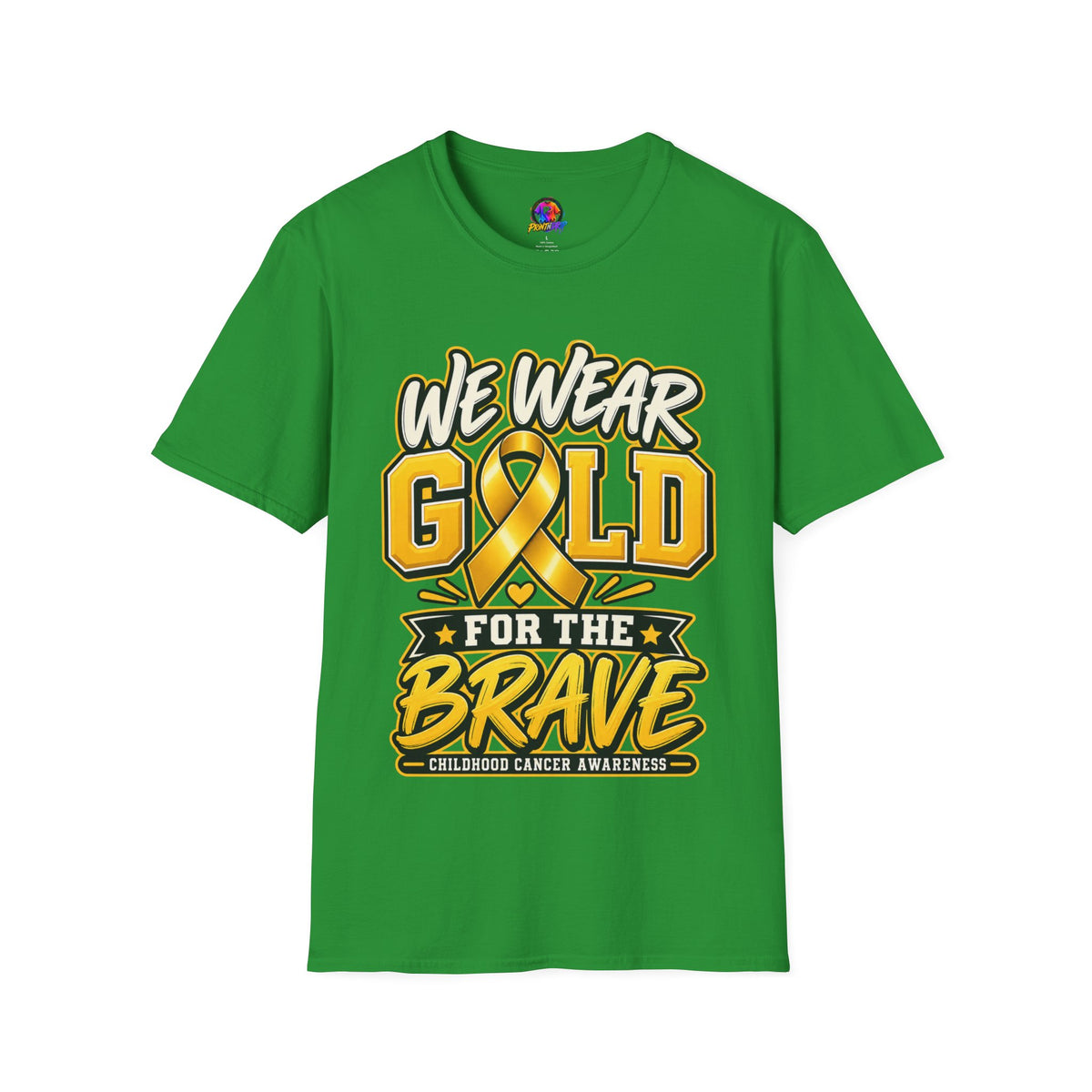 Childhood Cancer Awareness T-Shirt — "We Wear Gold For The Brave"