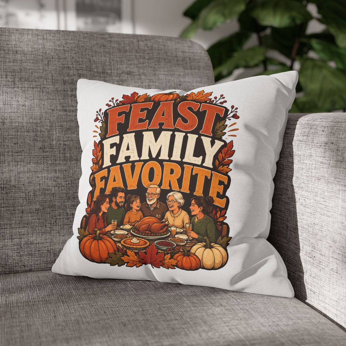 Thanksgiving Feast Family Favorite Decorative Pillow