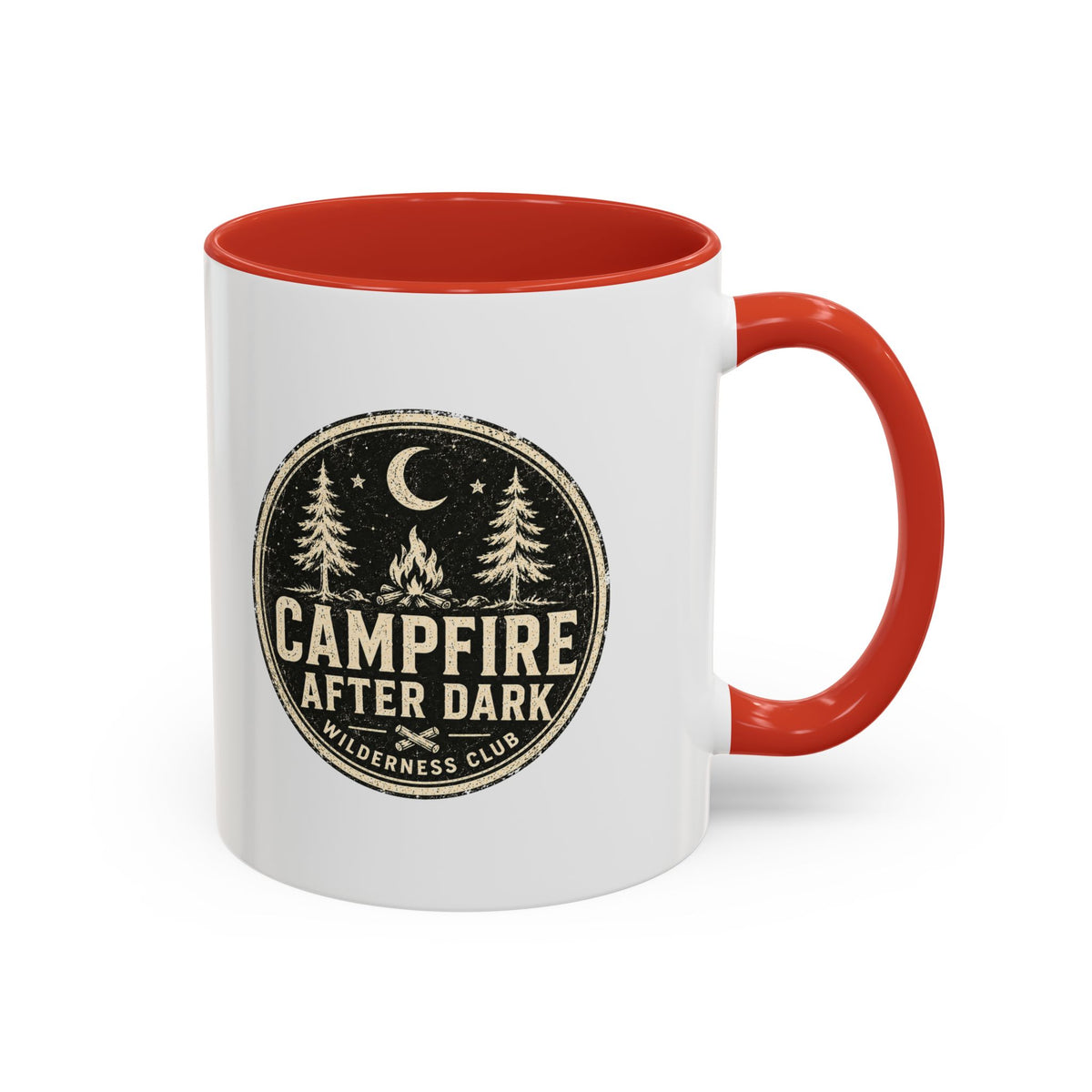 Milo Bailey Dog Dad Mom Campfire After Dark Accent Coffee Mug — Rustic Camping Coffee Cup