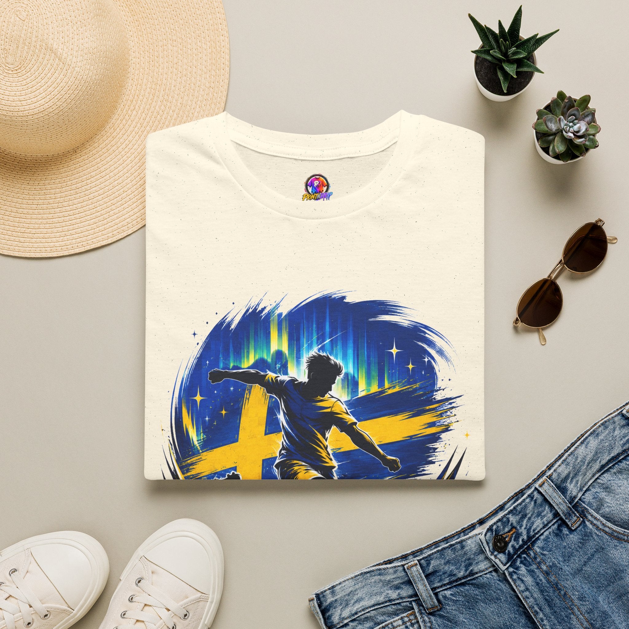 Sweden Nordic Thunder Soccer T-Shirt — Sweden Football Fan Tee
