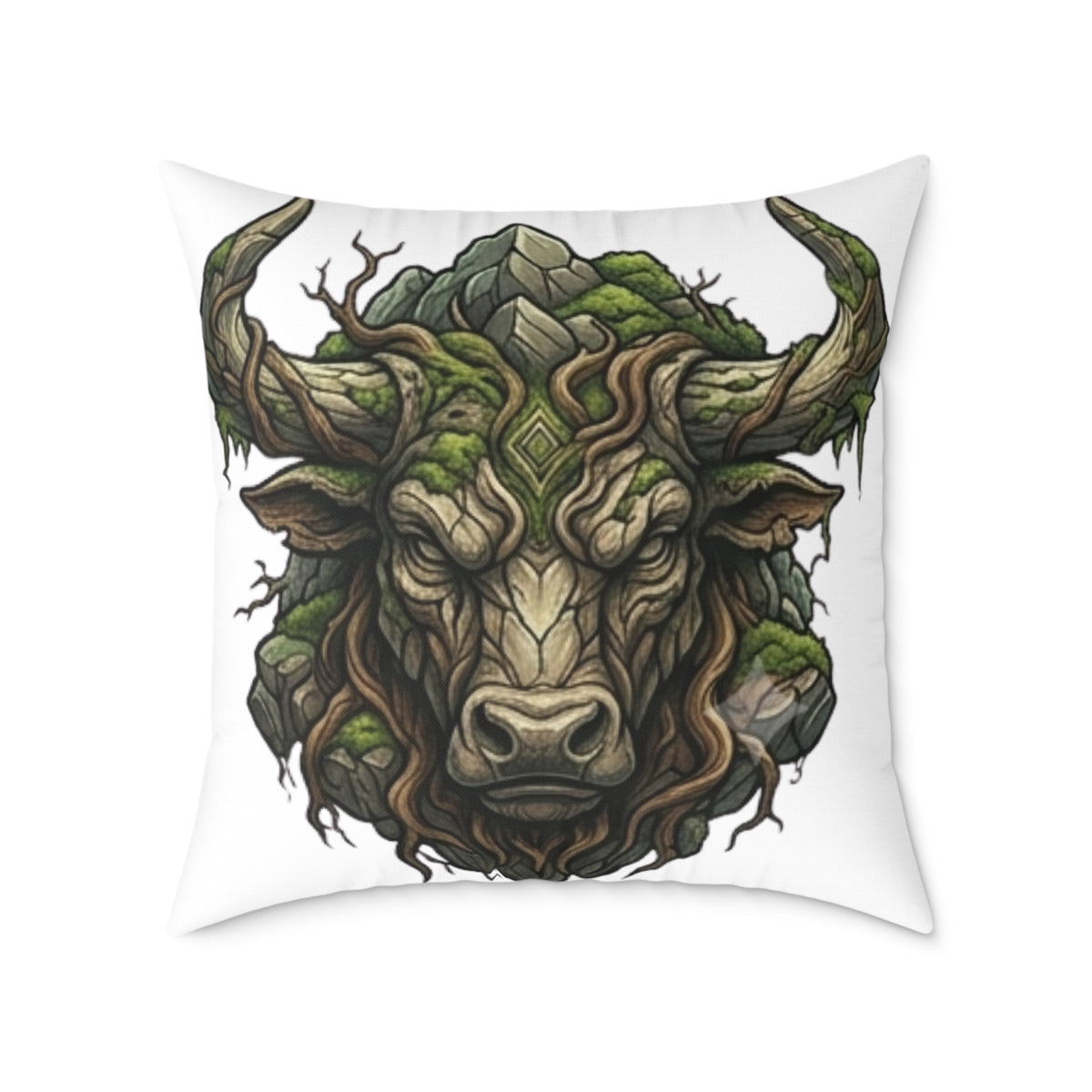 Astrological Bull Head Taurus Square Poly Canvas Pillow