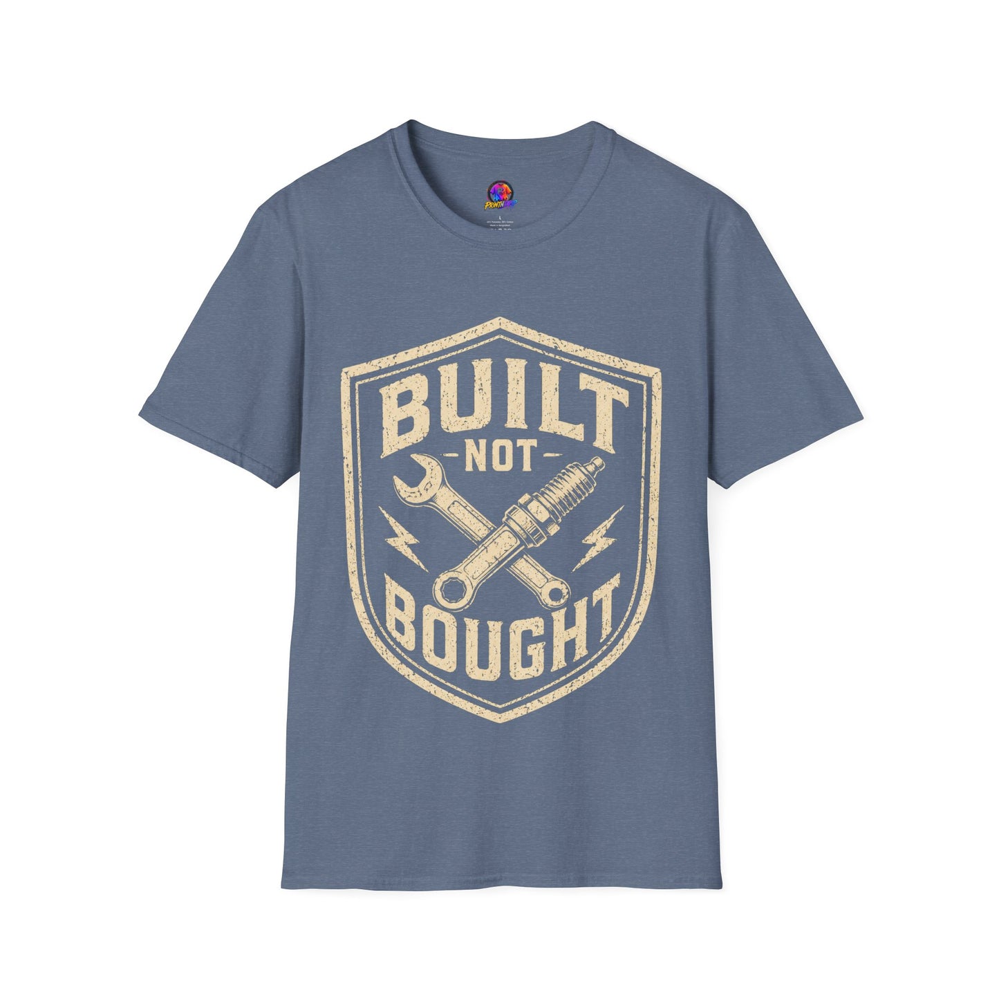 Built Not Bought T-Shirt — Vintage Mechanic Auto Repair Tee