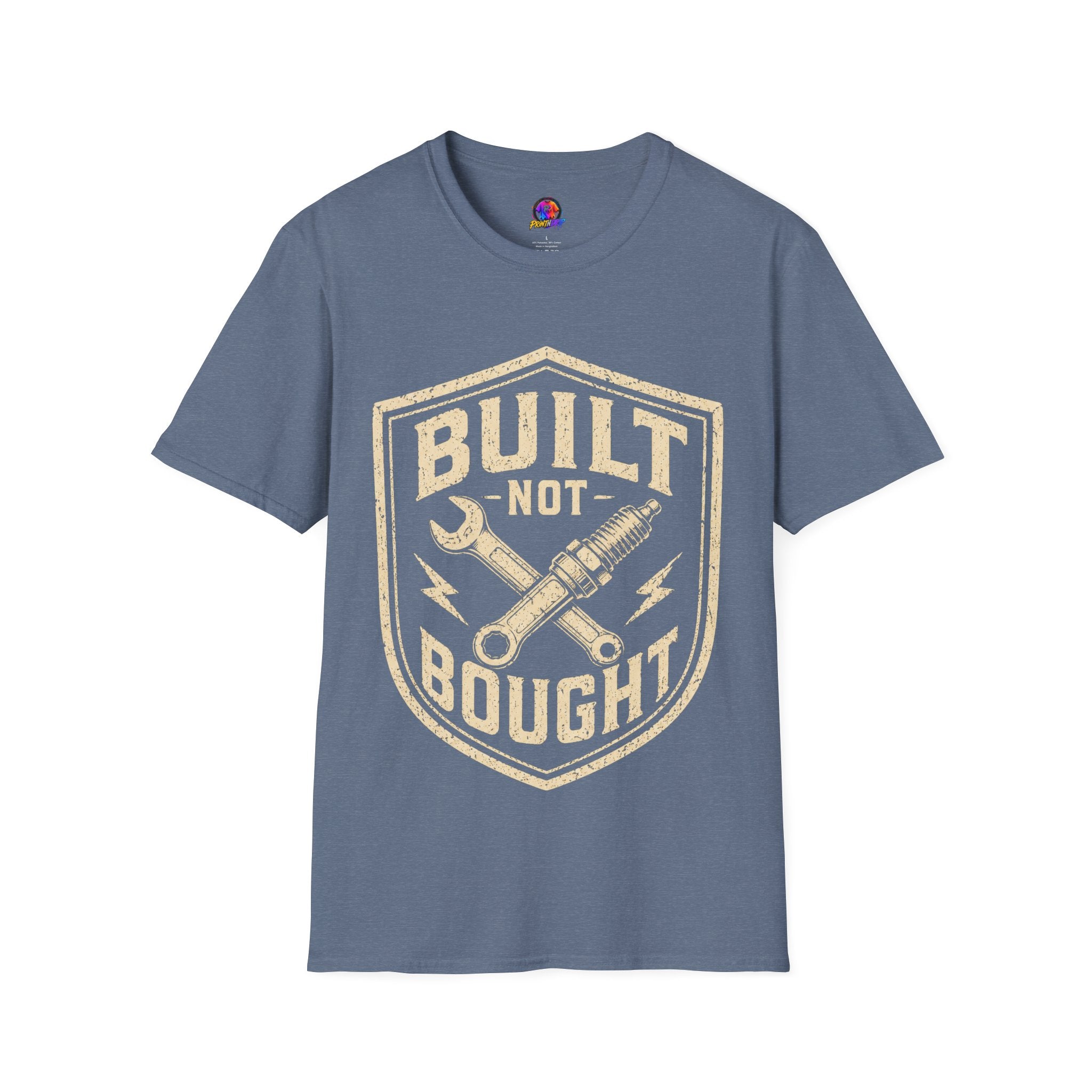 Built Not Bought T-Shirt — Vintage Mechanic Auto Repair Tee