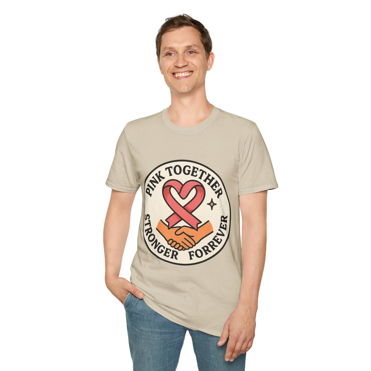 Pink Together Stronger Forever Shield Badge T-Shirt, Breast Cancer Heart Ribbon Tee - Trending Now - September 2026