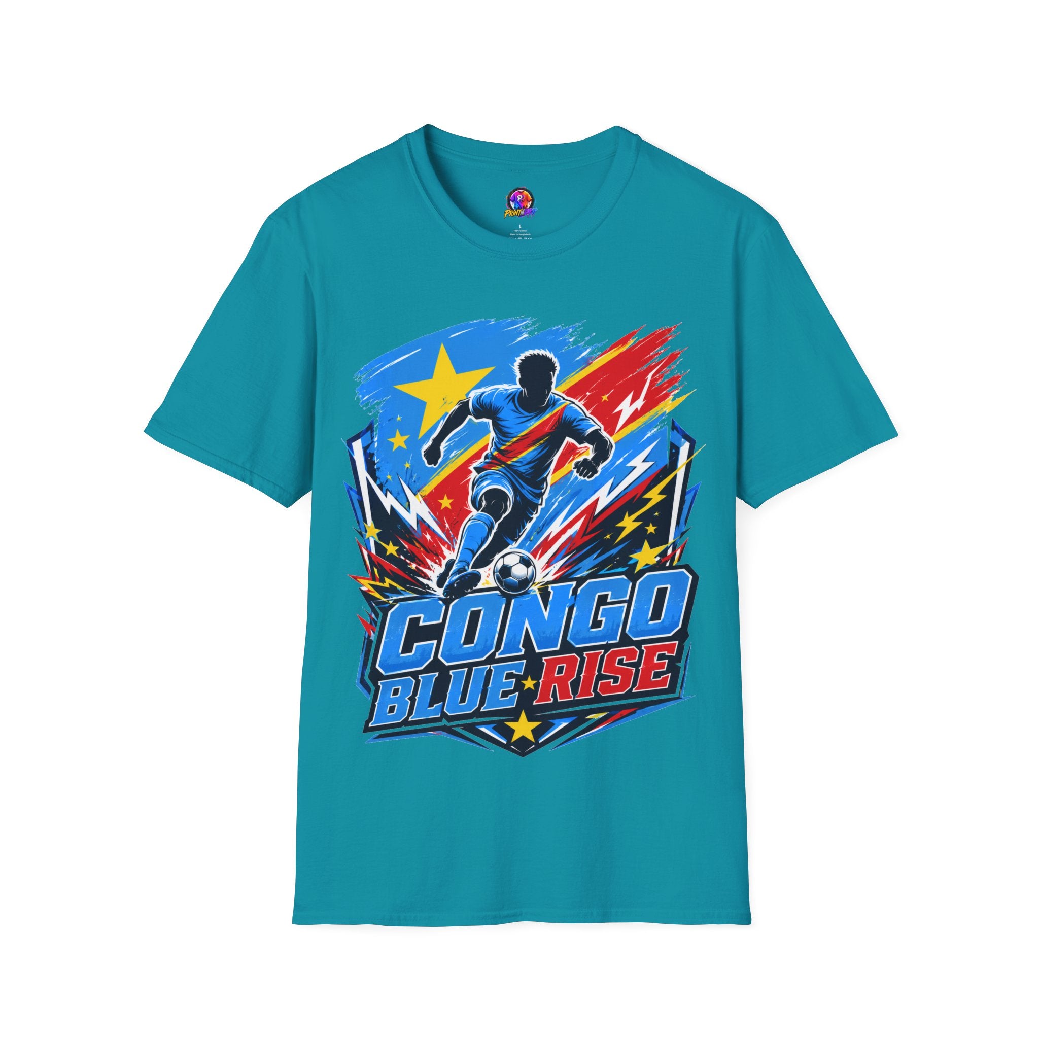 Congo Soccer T-Shirt — Congo Blue Rise Football Fan Tee