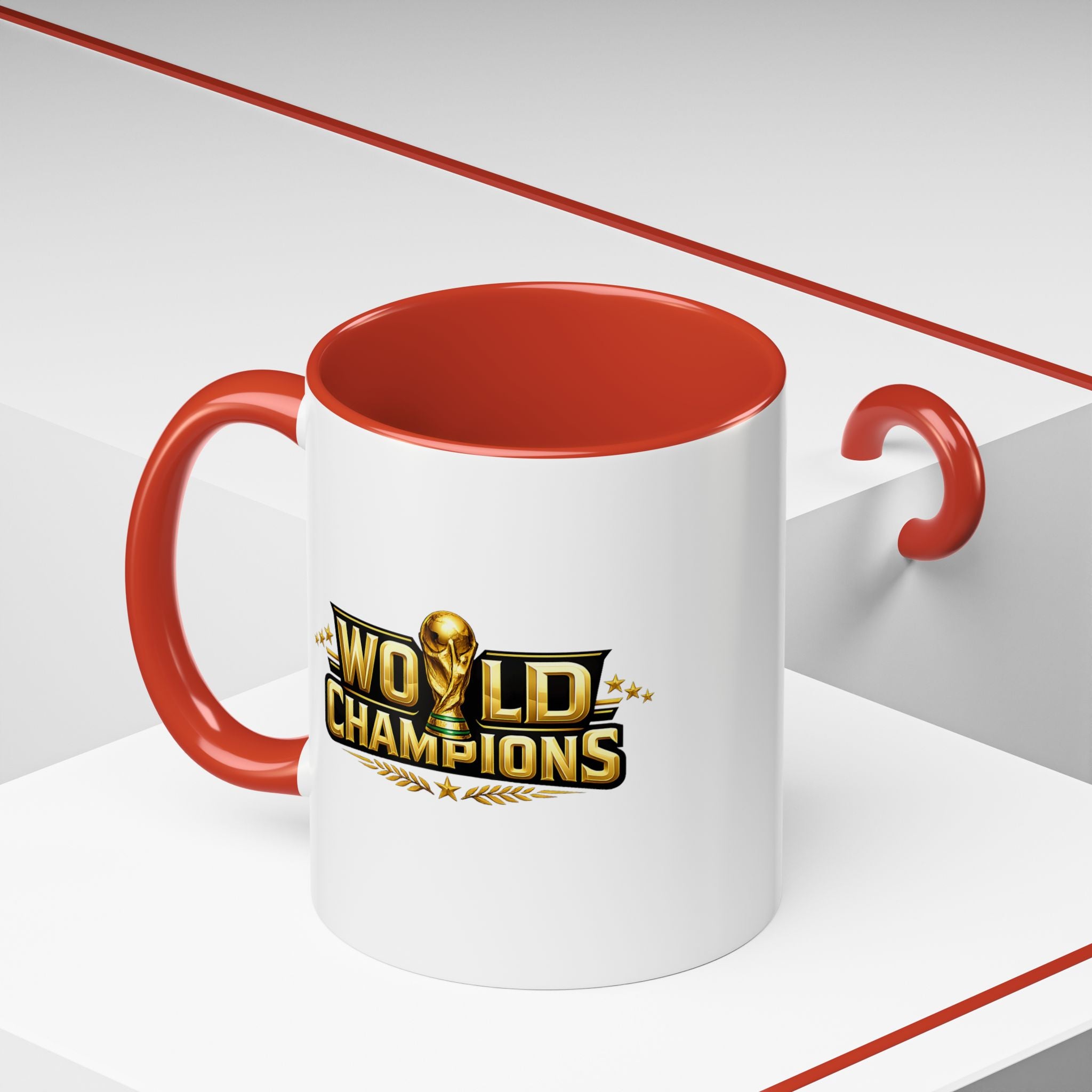 World Champions Accent Coffee Mug – Gold Trophy Sports Fan