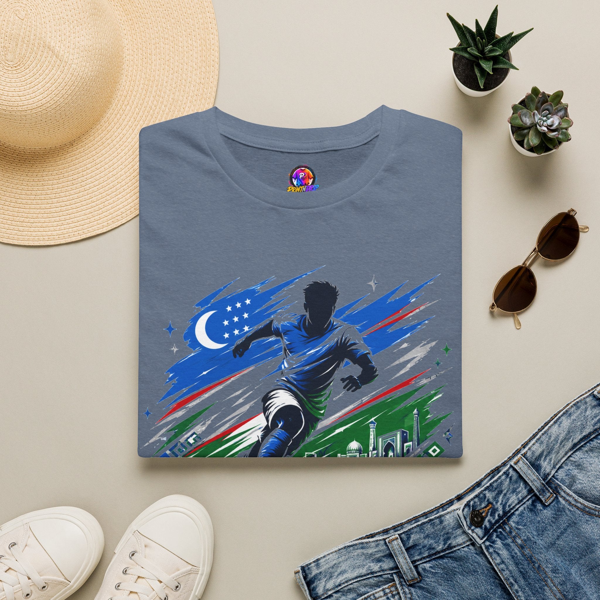 Silk Road Strike Soccer T-Shirt — Uzbekistan Football Graphic Tee
