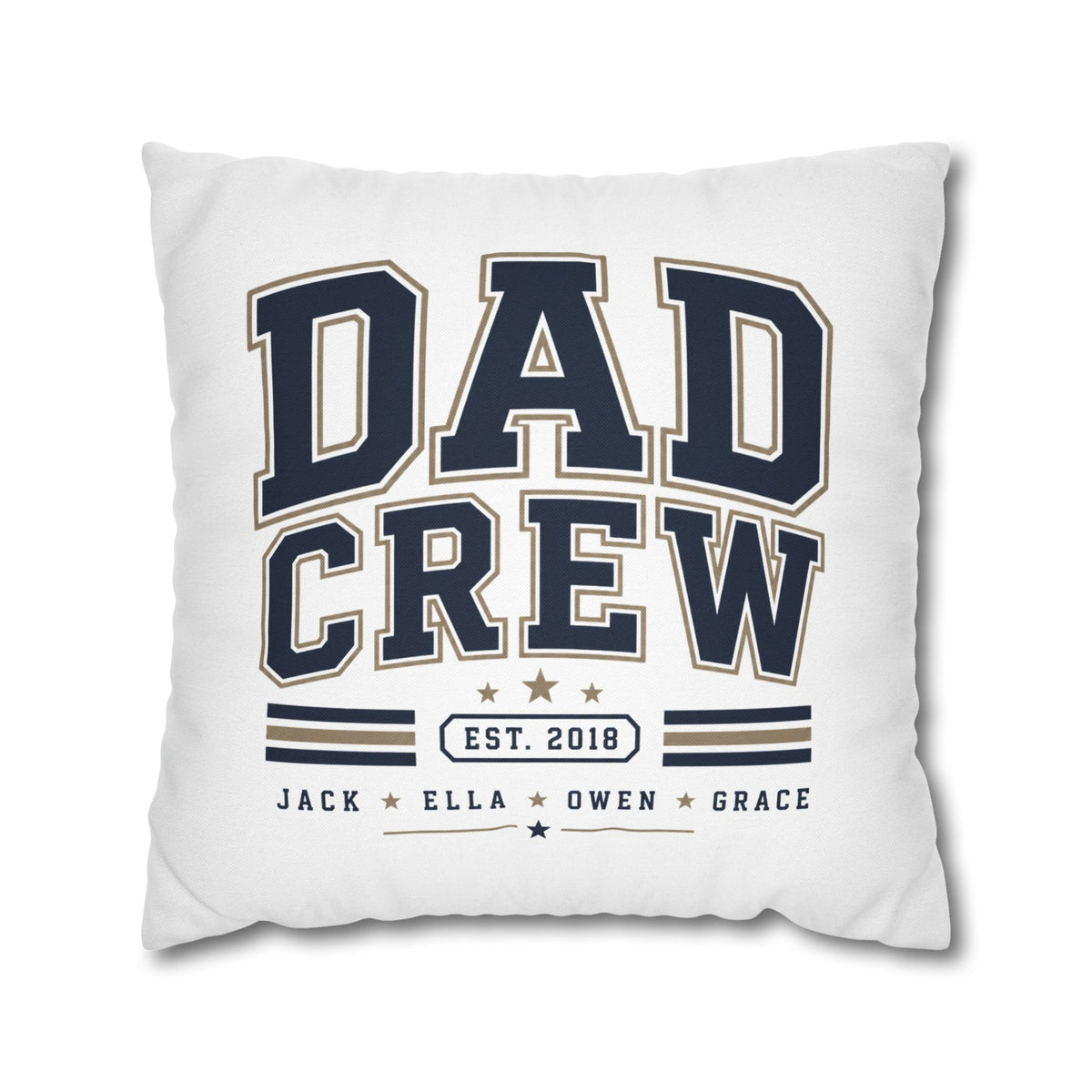 Dad Crew Decorative Pillowcase Milo Bailey Dog Dad Mom – Personalized Family Name Accent