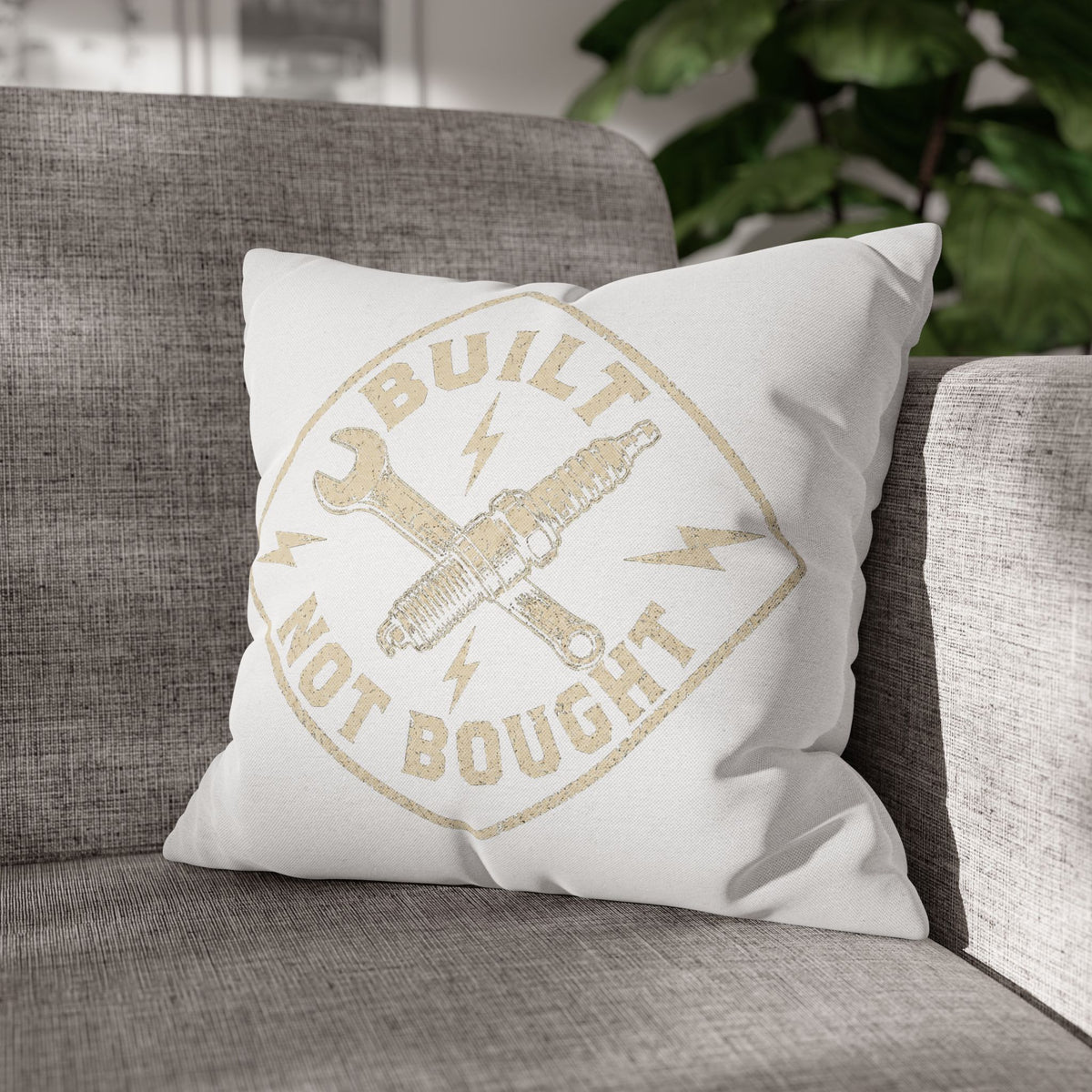 Built Not Bought Decorative Pillowcase Milo Bailey Dog Dad Mom — Mechanic & Auto Enthusiast Throw Pillow Cover
