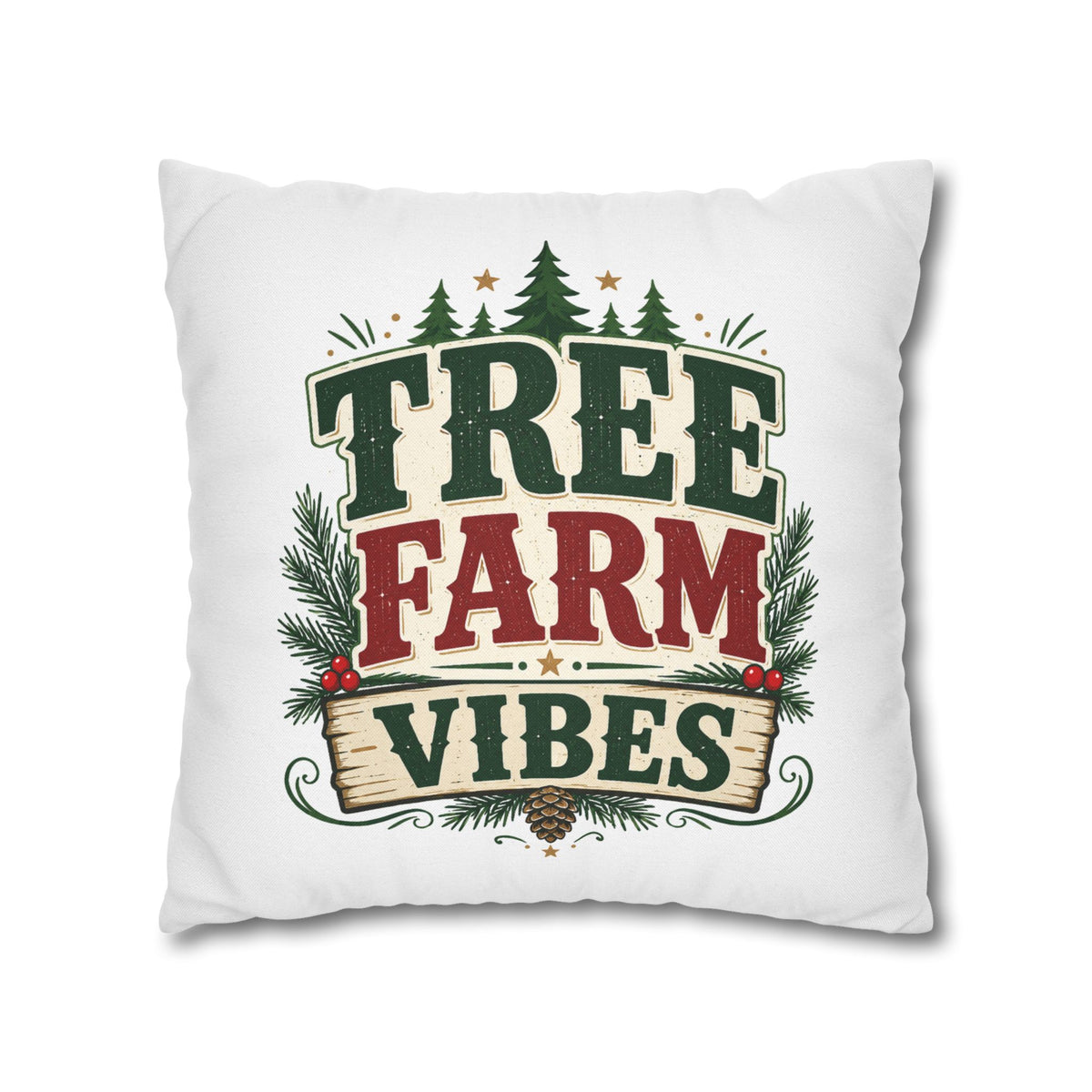 Christmas Pillowcase Tree Farm Vibes Holiday Pillow