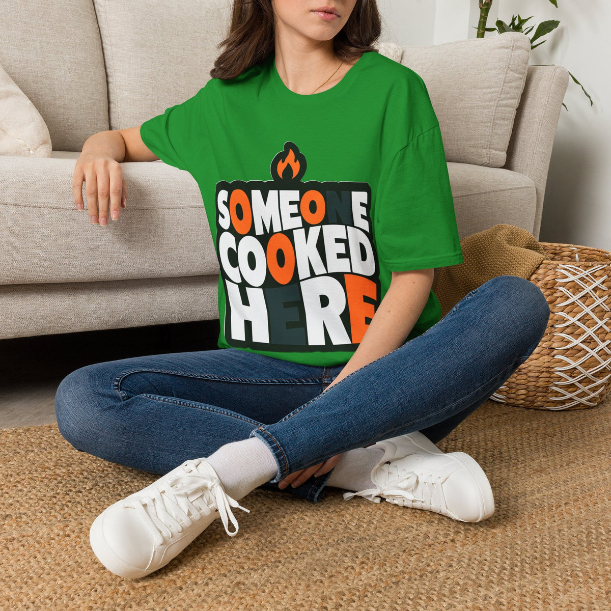 T-Shirt — "Someone Cooked Here" Funny Cooking Graphic Tee - Trending Now - August 2026