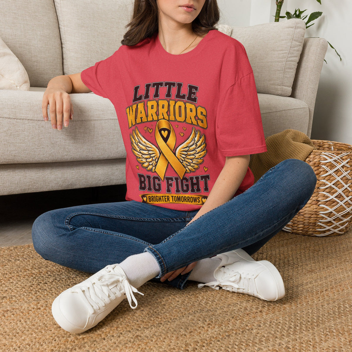 Kids T-Shirt — "Little Warriors Big Fight" Childhood Cancer Awareness Tee