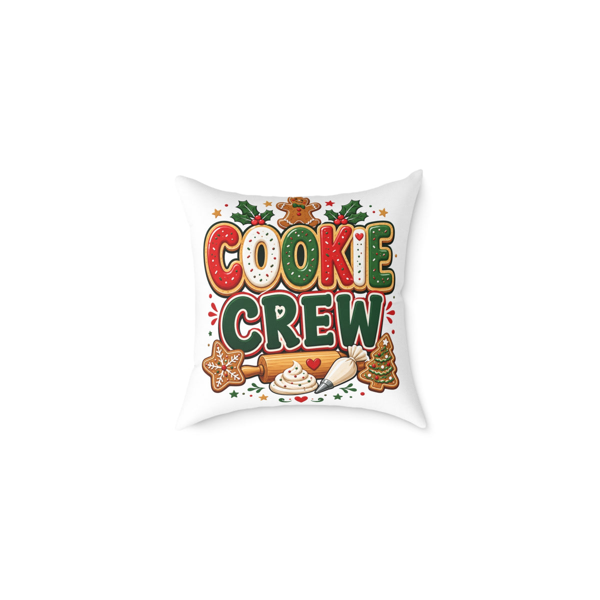 Christmas Cookie Crew Holiday Pillow — Festive Christmas Baking Decor