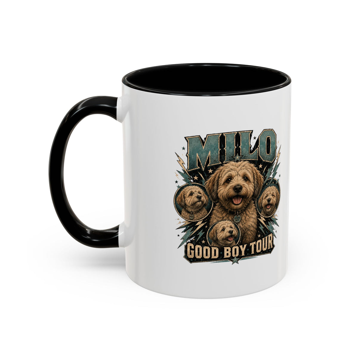 Milo Bailey Dog Dad Mom Milo "Good Boy Tour" Accent Coffee Mug – Personalized Dog Lover Gift