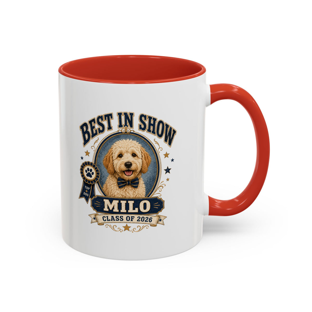Milo Bailey Dog Dad Mom Best in Show Milo Dog Coffee Mug — Class of 2026 Accent Mug