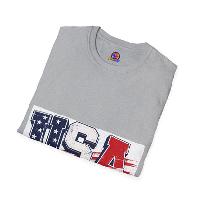 USA Flag Graphic T-Shirt — Patriotic Red White & Blue Tee