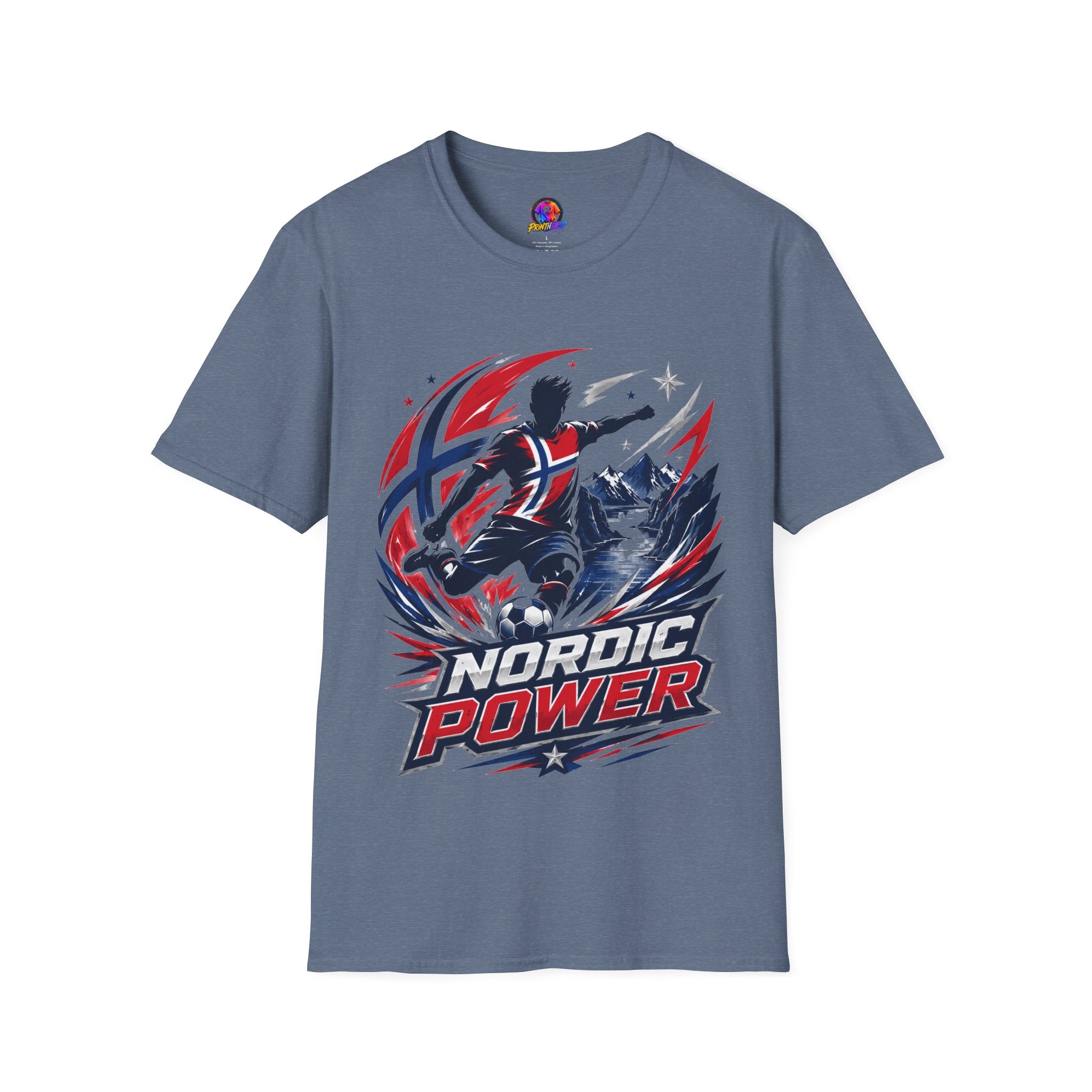 Norway Nordic Power T-Shirt — Viking Flag Silhouette Graphic Tee