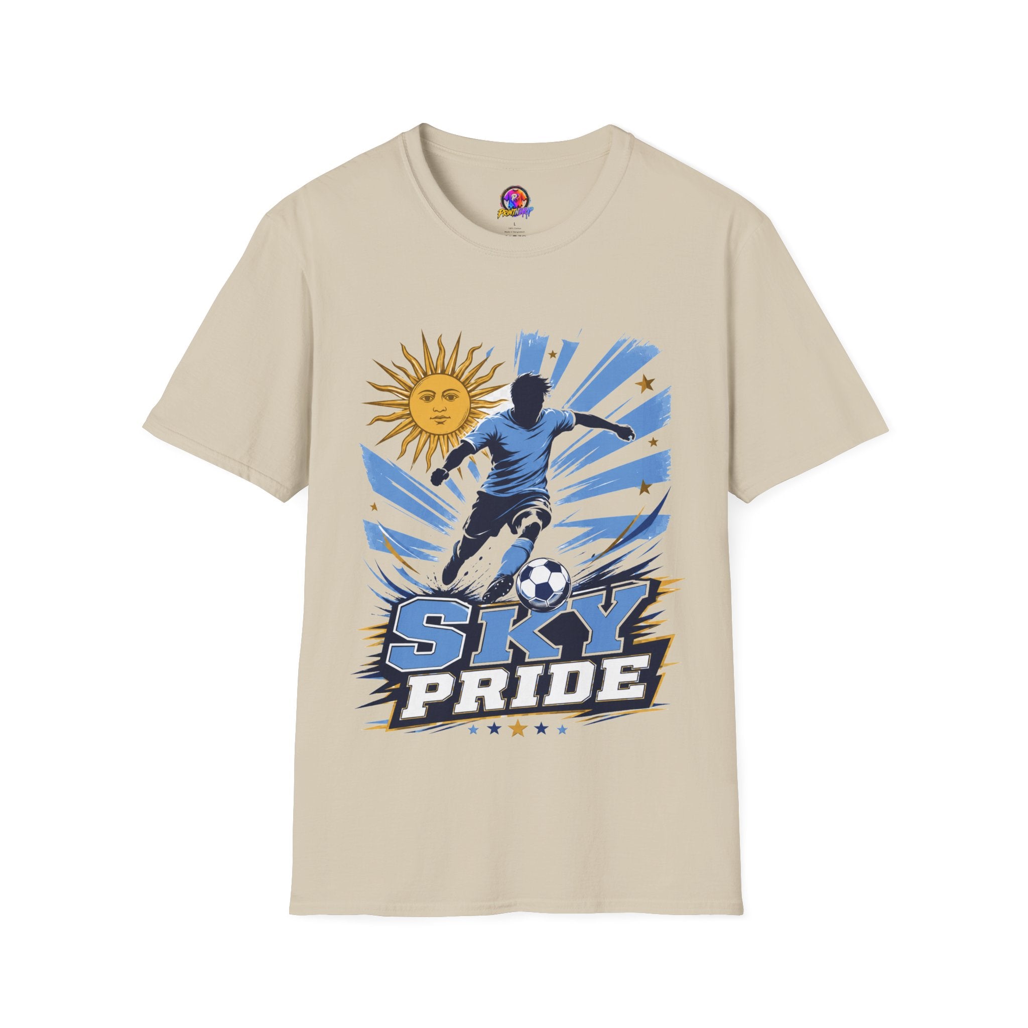 Uruguay Soccer Sky Pride T-Shirt — Argentina Sun Football Graphic Tee