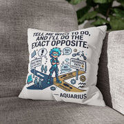Aquarius Zodiac Spun Polyester Square Pillowcase